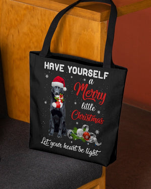 Little Christmas-BLACK German Shepherd-Cloth Tote Bag