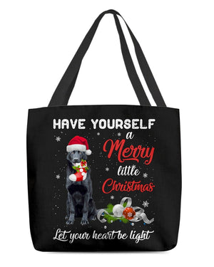 Little Christmas-BLACK German Shepherd-Cloth Tote Bag