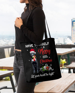 Little Christmas-BLACK German Shepherd-Cloth Tote Bag