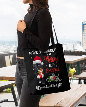 Little Christmas-BLACK Goldendoodle-Cloth Tote Bag