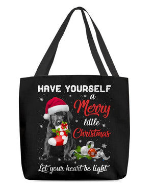 Little Christmas-BLACK Labrador Pup-Cloth Tote Bag