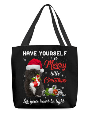 Little Christmas-BLACK Shih Tzu-Cloth Tote Bag