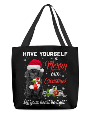 Little Christmas-BLACK Toy Poodle-Cloth Tote Bag