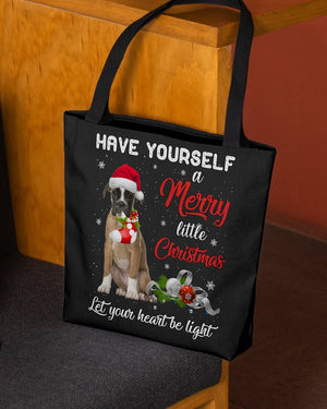 Little Christmas-BROWN Boxer-Cloth Tote Bag