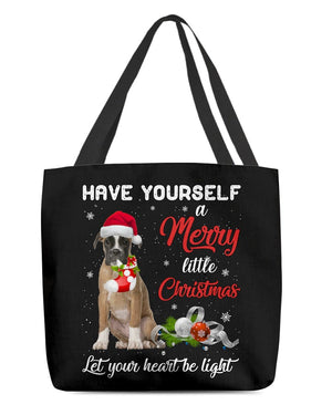 Little Christmas-BROWN Boxer-Cloth Tote Bag