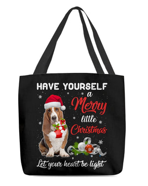 Little Christmas-Basset Hound-Cloth Tote Bag