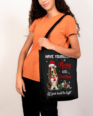 Little Christmas-Basset Hound-Cloth Tote Bag