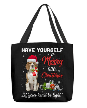 Little Christmas-Beagle-Cloth Tote Bag