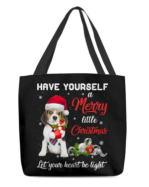 Little Christmas-Beagle 1-Cloth Tote Bag