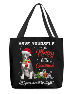 Little Christmas-Blue Nose Pitbull-Cloth Tote Bag