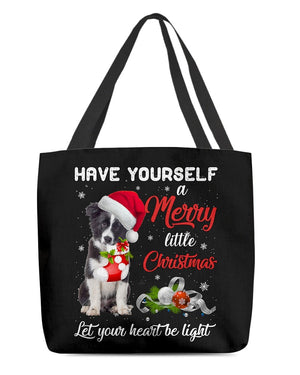 Little Christmas-Border Collie-Cloth Tote Bag