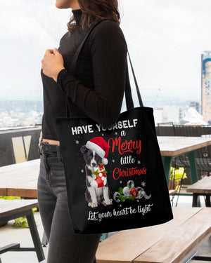 Little Christmas-Border Collie-Cloth Tote Bag