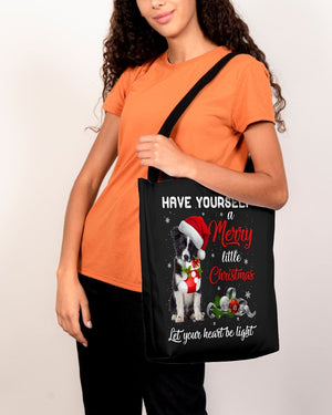 Little Christmas-Border Collie-Cloth Tote Bag