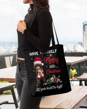 Little Christmas-CHOCOLATE Goldendoodle-Cloth Tote Bag