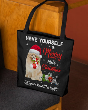 Little Christmas-CREAM Pomeranian-Cloth Tote Bag