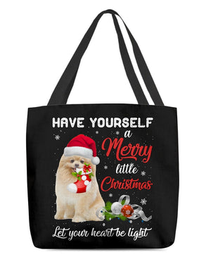 Little Christmas-CREAM Pomeranian-Cloth Tote Bag