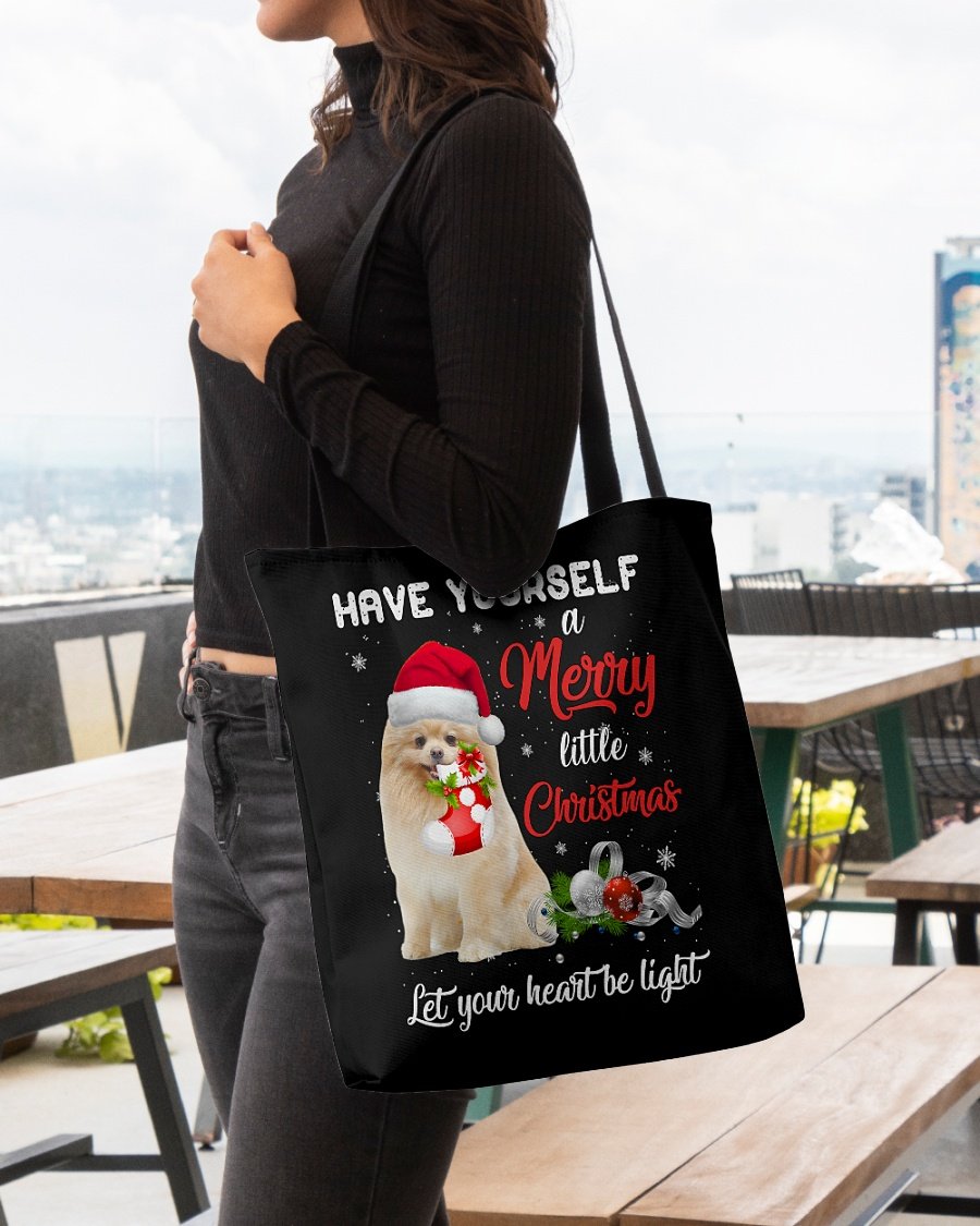 Little Christmas-CREAM Pomeranian-Cloth Tote Bag