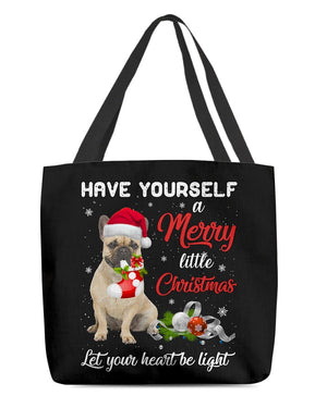 Little Christmas-FAWN French Bulldog-Cloth Tote Bag