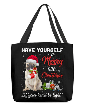 Little Christmas-FAWN Pug 1-Cloth Tote Bag