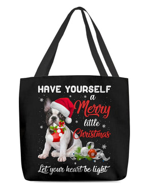 Little Christmas-French Bulldog 2-Cloth Tote Bag