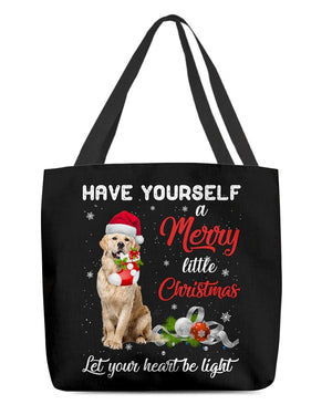 Little Christmas-Golden Retriever 2-Cloth Tote Bag