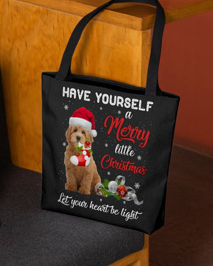 Little Christmas-RED Goldendoodle-Cloth Tote Bag