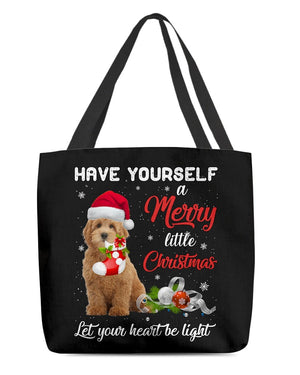 Little Christmas-RED Goldendoodle-Cloth Tote Bag