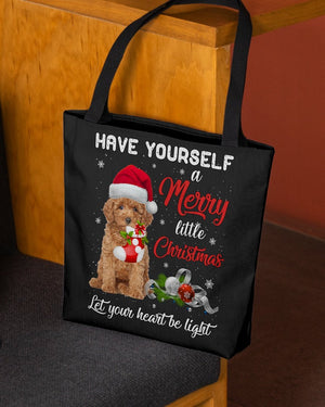 Little Christmas-RED Miniature Poodle-Cloth Tote Bag