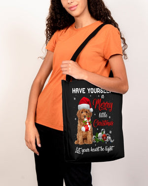 Little Christmas-RED Miniature Poodle-Cloth Tote Bag