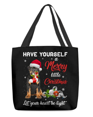 Little Christmas-Rottweiler 1-Cloth Tote Bag