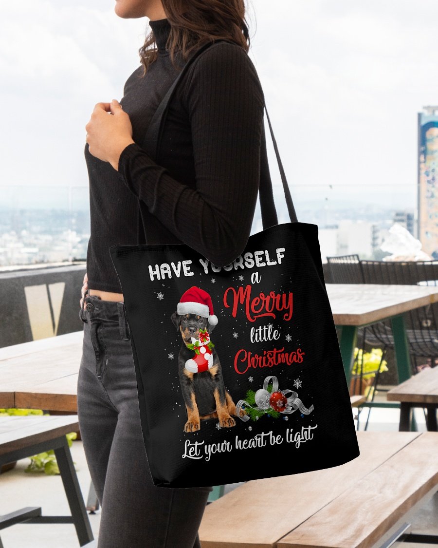 Little Christmas-Rottweiler 1-Cloth Tote Bag