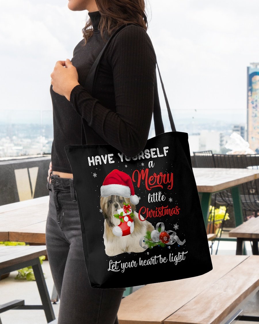 Little Christmas-Shih Tzu 1-Cloth Tote Bag