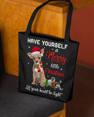 Little Christmas-TAN Chihuahua 2-Cloth Tote Bag