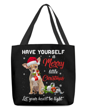 Little Christmas-TAN Chihuahua 2-Cloth Tote Bag