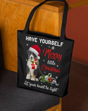 Little Christmas-TRICOLOR Australian Shepherd-Cloth Tote Bag