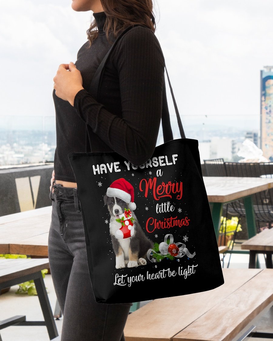 Little Christmas-TRICOLOR Australian Shepherd-Cloth Tote Bag