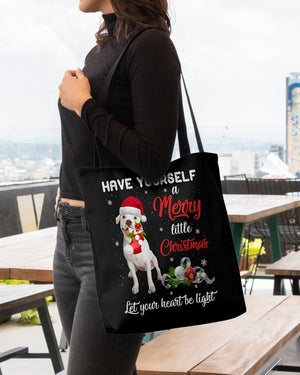 Little Christmas-WHITE Pitbull-Cloth Tote Bag