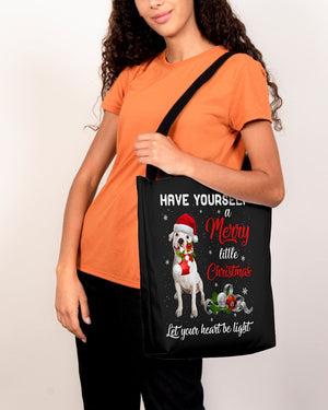 Little Christmas-WHITE Pitbull-Cloth Tote Bag