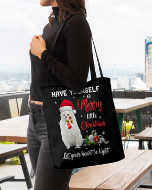 Little Christmas-WHITE Pomeranian-Cloth Tote Bag