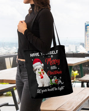 Little Christmas-WHITE Shih Tzu-Cloth Tote Bag