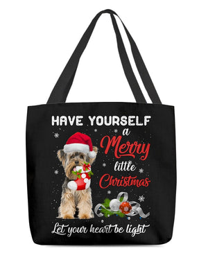 Little Christmas-Yorkshire Terrier-Cloth Tote Bag