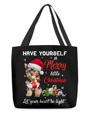 Little Christmas-Yorkshire Terrier 3-Cloth Tote Bag