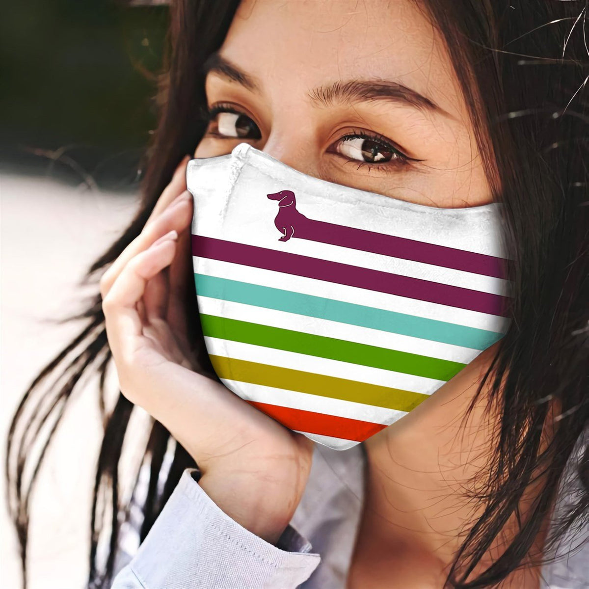 Long Dachshund EZ03 1704 Face Mask