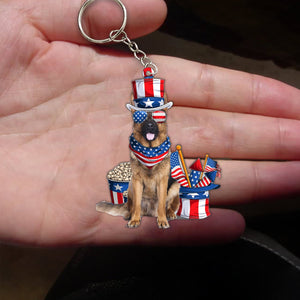 Long Haired German Shepherd-July Stuff Flat Acrylic Keychain