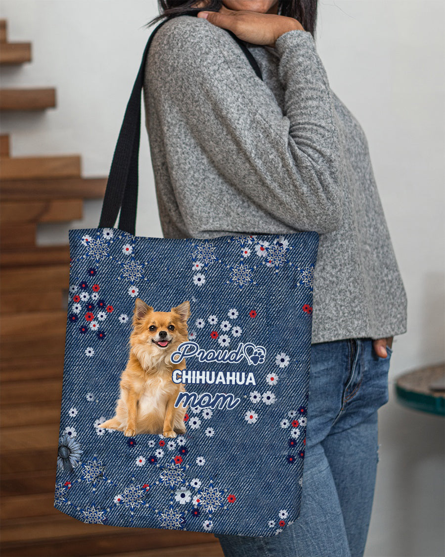 Long Hair Chihuahua Pround Mom-Cloth Tote Bag