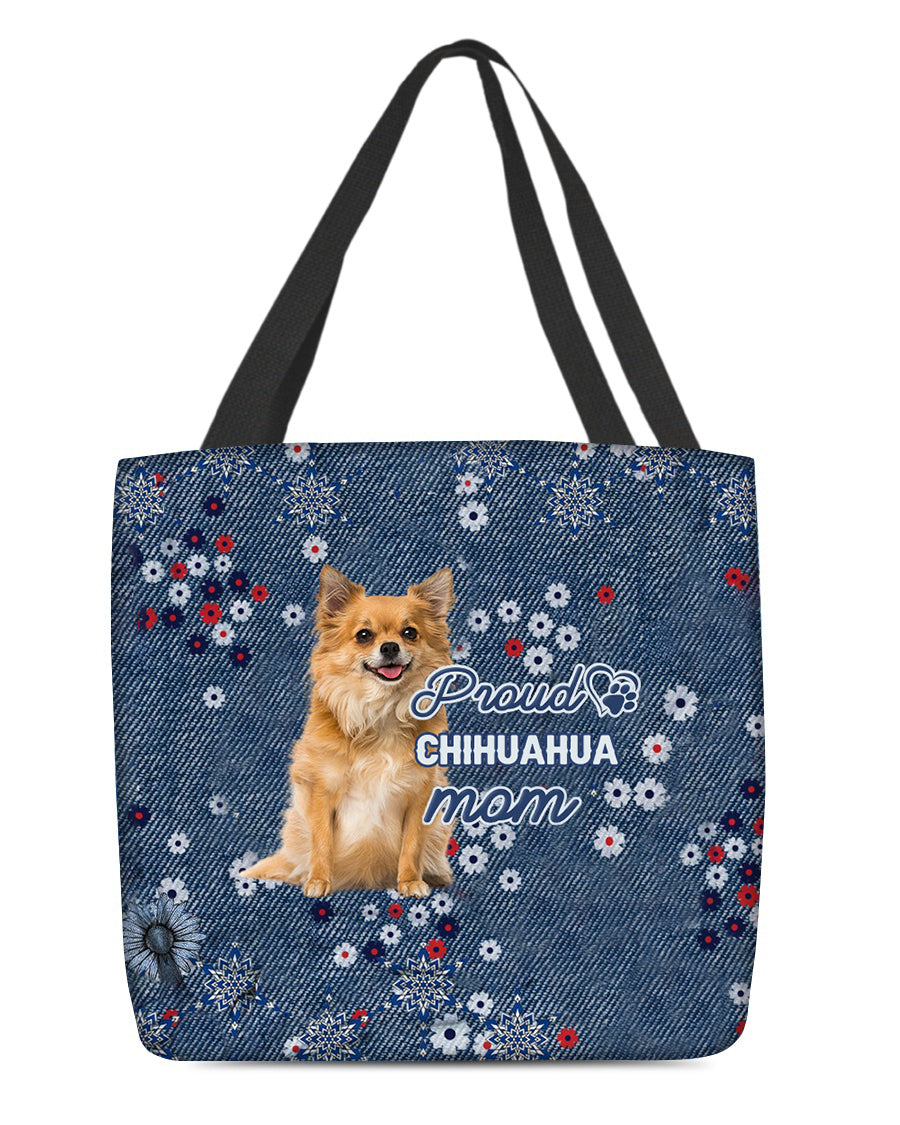 Long Hair Chihuahua Pround Mom-Cloth Tote Bag