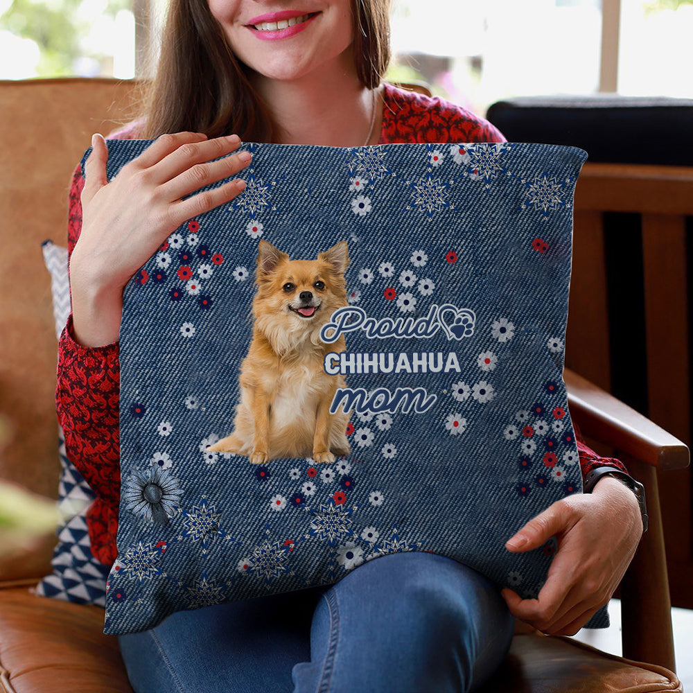 Long Hair Chihuahua Pround Mom-Pillow Case