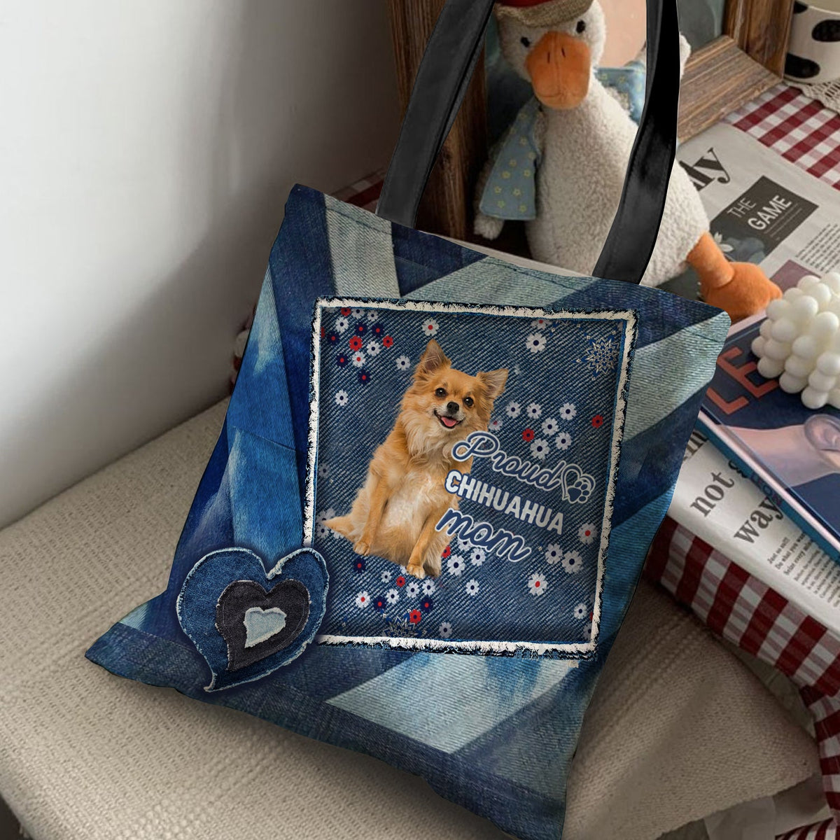 Long Hair Chihuahua Pround Mom2-Cloth Tote Bag