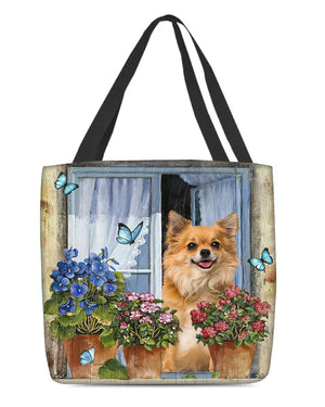 Long Hair Chihuahua Today I Choose Joy-Cloth Tote Bag