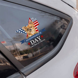 Long haired Tan Chihuahua-Independent Day2 Car Sticker